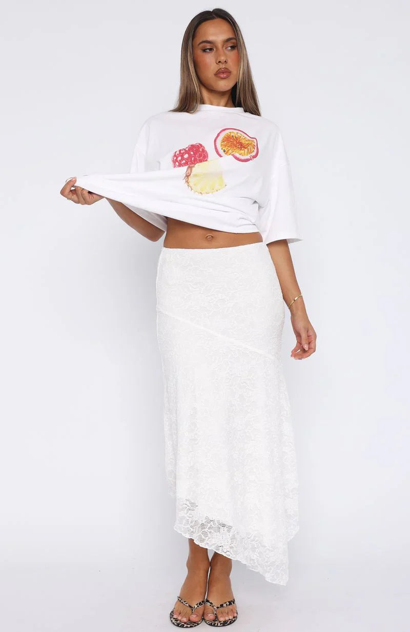 Falling Quick Maxi Skirt White