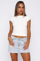 Love To Dream Distressed Denim Mini Skirt Light Blue