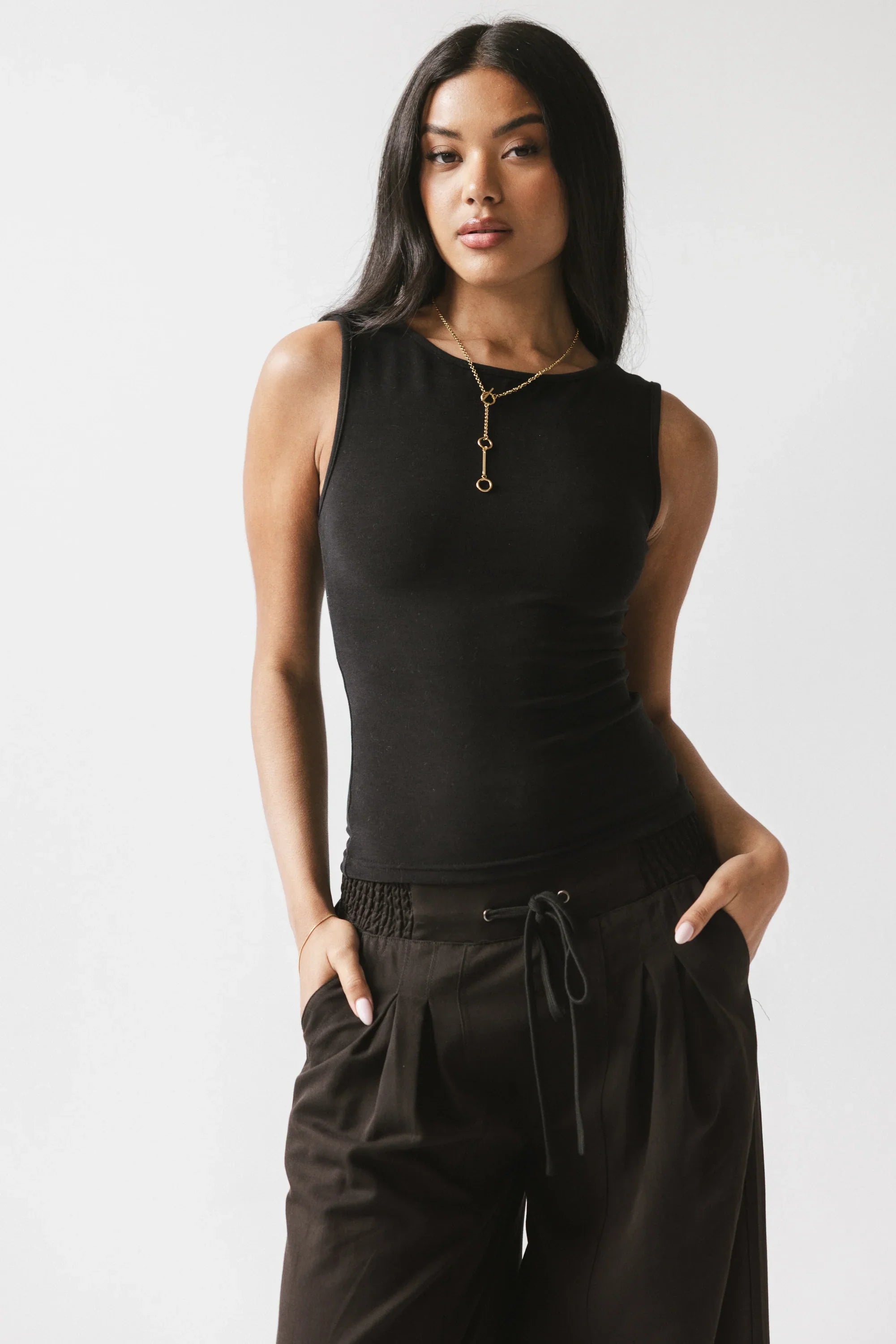 Alder Fitted Tank in Black