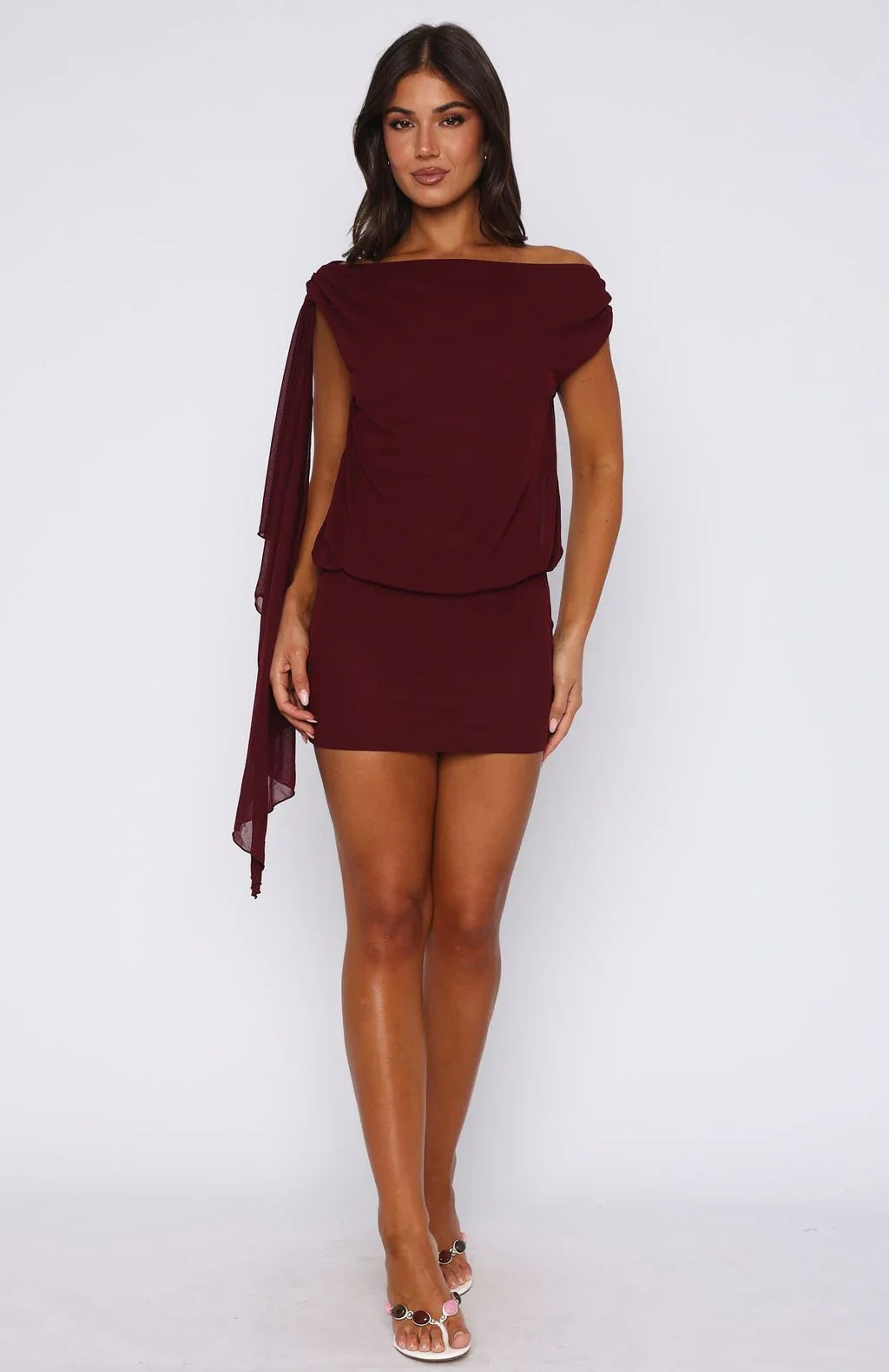 Sicilian Dreams Mini Dress Wine