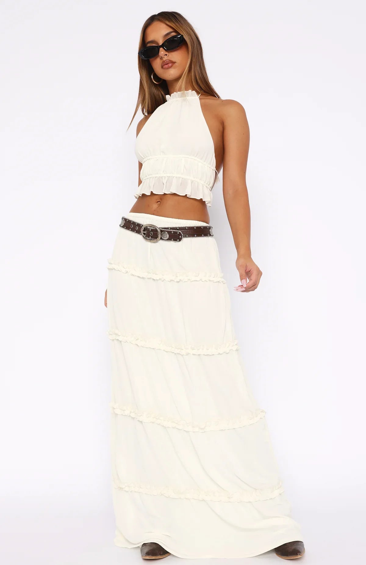 No Contact Maxi Skirt Off White